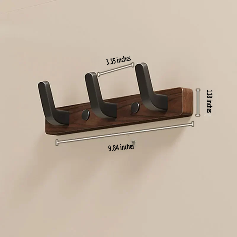 Minimalistischer Wandgarderobenhaken aus Holz und Metall