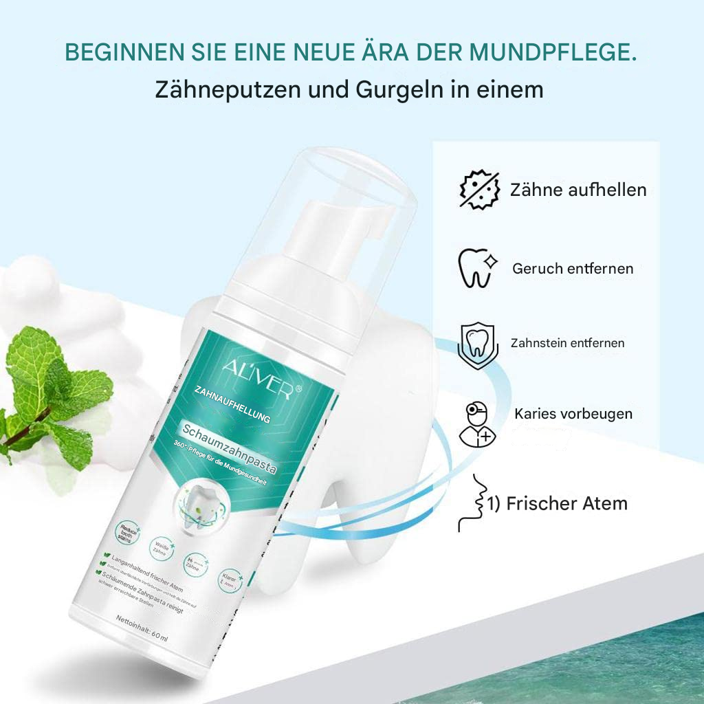 Strahlend weiße Zähne – Schaum-Zahncreme für makellose Ergebnisse