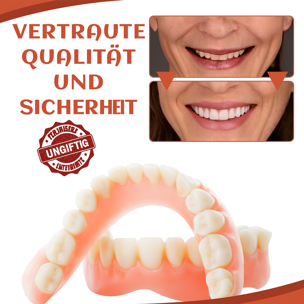 Bequeme Zahnprothese | Sanfte Silikonpolsterung | Rutschfeste Passform