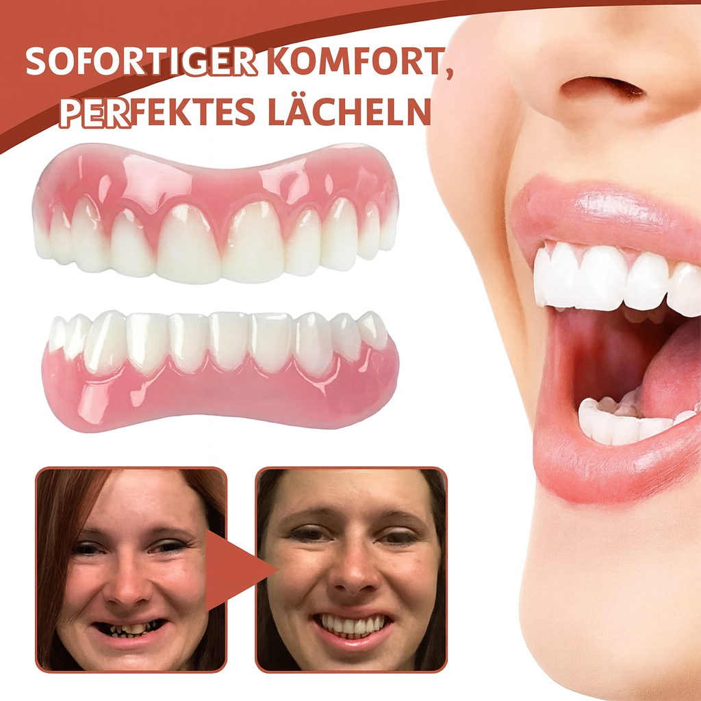 Bequeme Zahnprothese | Sanfte Silikonpolsterung | Rutschfeste Passform