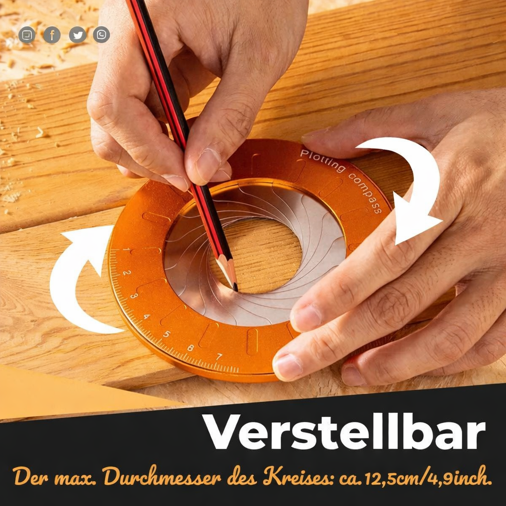 Präziser Zirkel & Kreisschablone | Zeichnen Sie perfekte Kreise bis 12,5 cm