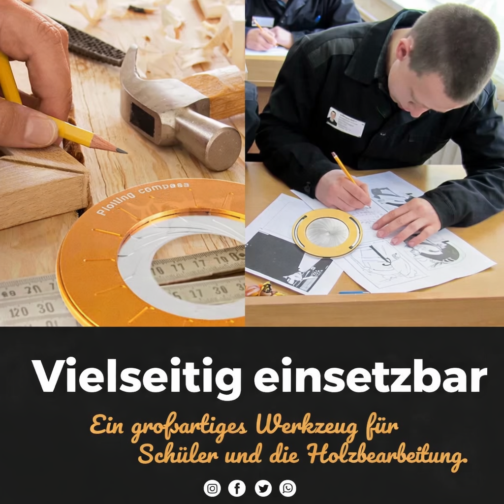 Präziser Zirkel & Kreisschablone | Zeichnen Sie perfekte Kreise bis 12,5 cm