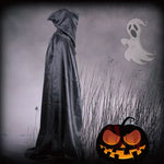 Schwarzer Umhang mit Kapuze – Langer Unisex Halloween- und Cosplay-Mantel