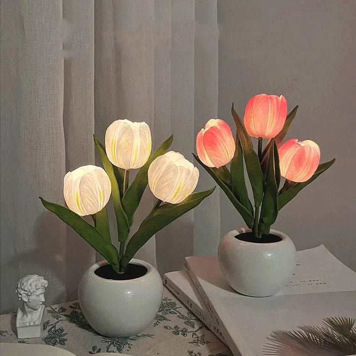 Elegante LED-Tischlampe mit Keramiktopf – Gemütliches Licht