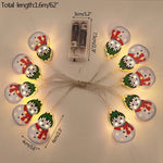 Festliche LED-Lichterkette mit Schneemann und Tannenbaum