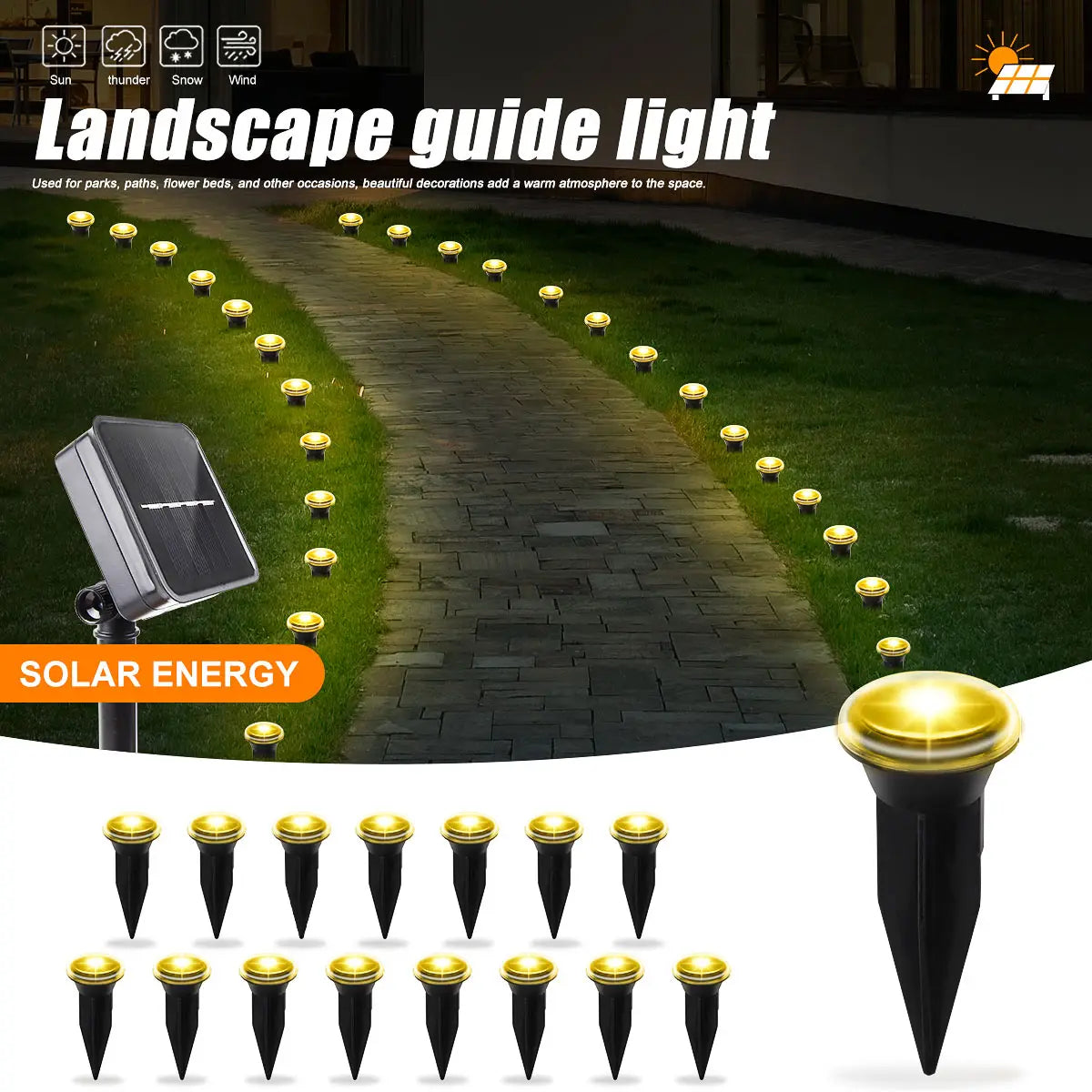 Sonnenstrahl Solar LED Außenleuchten | 15/30 LEDs | 8 Lichtmodi | IP65 Wetterfest