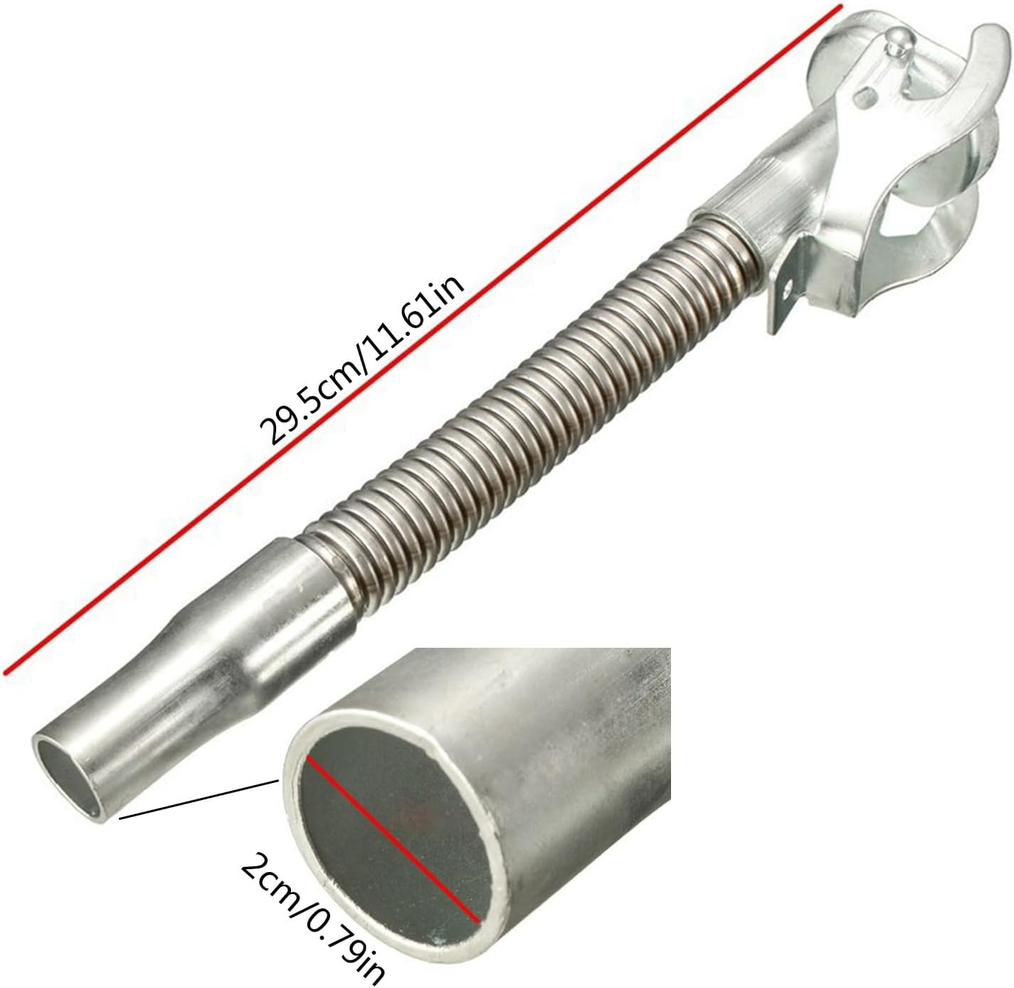 Stainless steel fuel outlet for efficient refilling