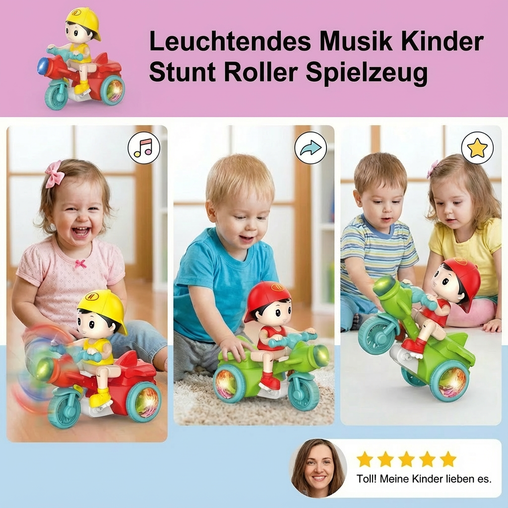 Farbenfrohes Musikspielzeug für Kinder - Stunt Roller