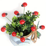 Vibrant Wooden Ladybugs for Your Garden | Set of 10