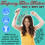Kreatives Tattoo Marker Set – 10 Farben mit Pinselspitze
