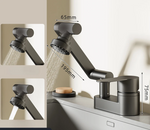Duo-Flex Waschbeckenmischer mit 360° drehbar – Zwei-Loch-Armatur für Warm- und Kaltwasser