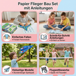 Bausatz für Papierflieger inklusive Anleitung