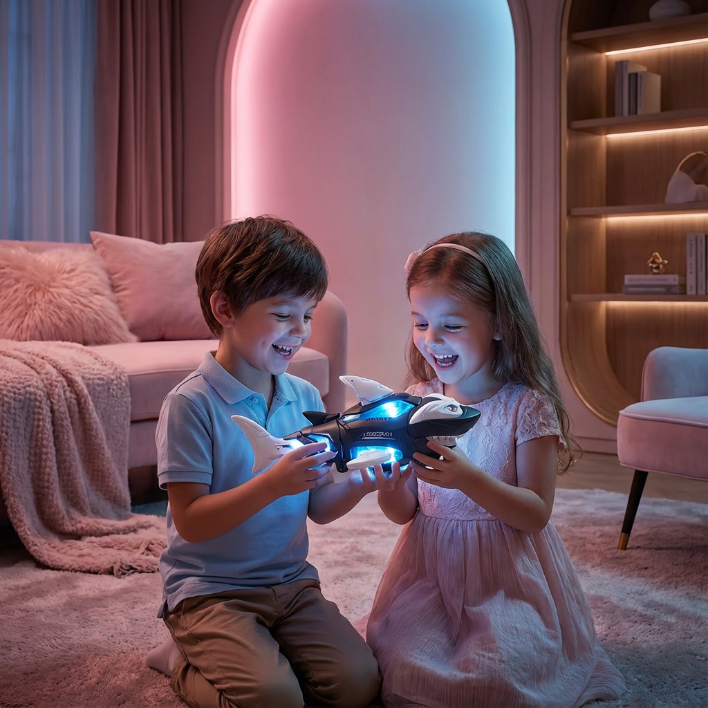 Musikspielzeug in Hai-Form für Kinder mit Lichtfunktion