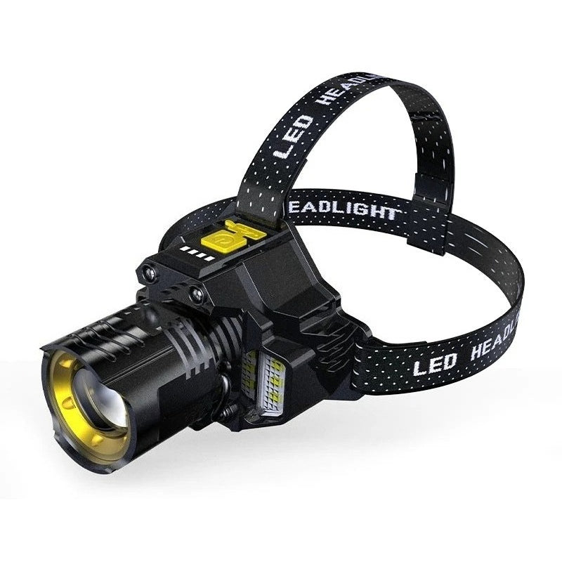 Wiederaufladbare LED-Stirnlampe mit Zoom-Funktion