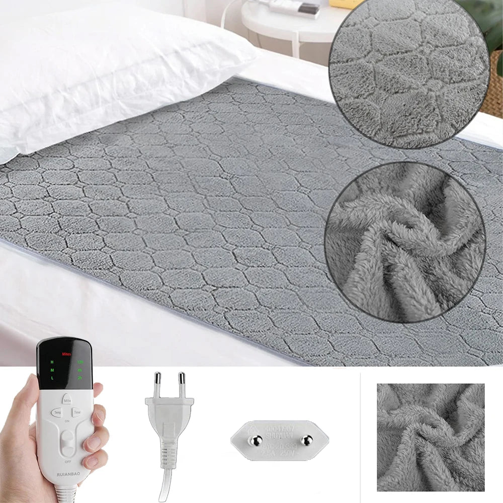 Warming Flannel Heated Blanket with Timer and Safety Features