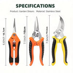GartenProfi 3-Piece Scissor Set | High-Quality Stainless Steel Tools | Ergonomic, Non-Slip Handle