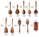 NaturPur – Elegantes Kochgeschirrset aus Holz mit Aufbewahrungskorb
