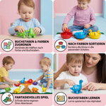 Farben Sortierspiel Set mit Dinosauriern nach Montessori-Prinzipien