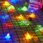 LightDream LED Garland | 10 or 20 LEDs | Warm White or Multicolor | Leaf Design | Battery Powered & Waterproof | Perfect for Parties and Decoration