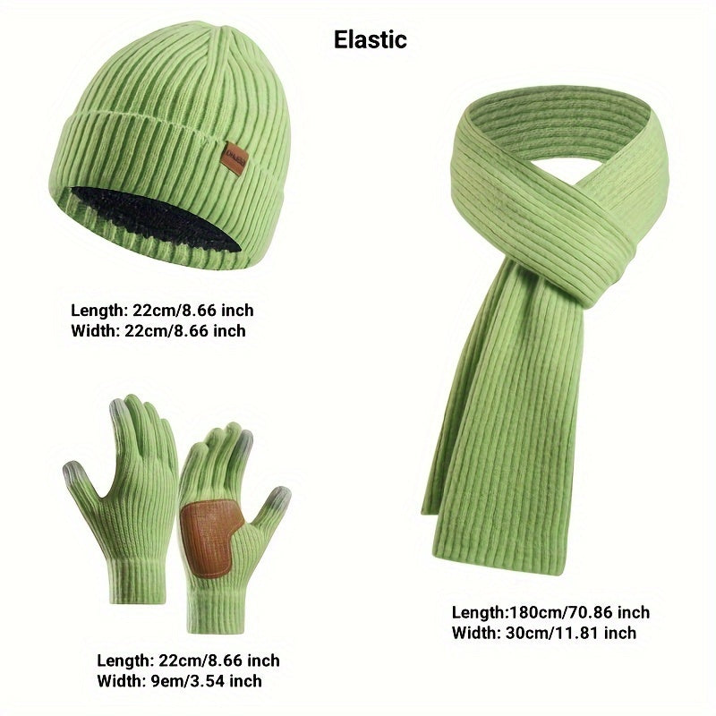 Gemütliches Winterset – Strickmütze, Schal und Handschuhe für Alle