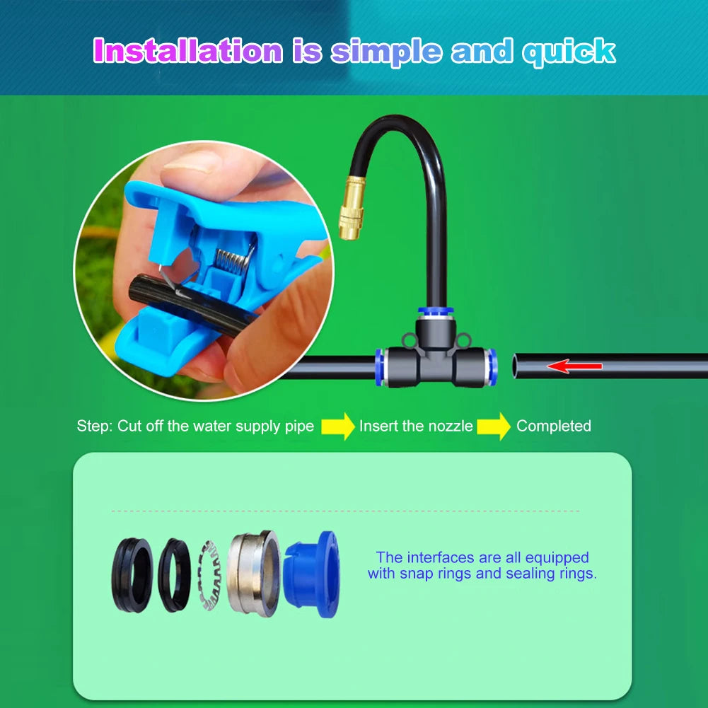 SmartSpray Automatic Watering System | Flexible 360° Spray Head | 0.8 cm Connector