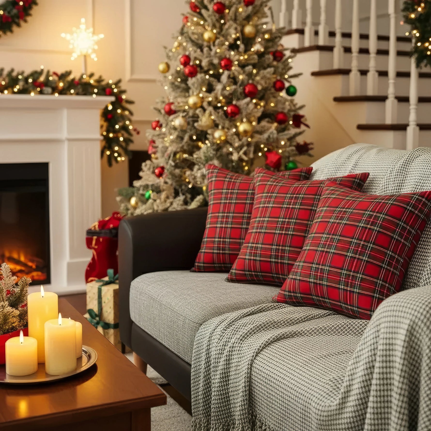 Festive Christmas Cushion Cover Set (2 Pack)