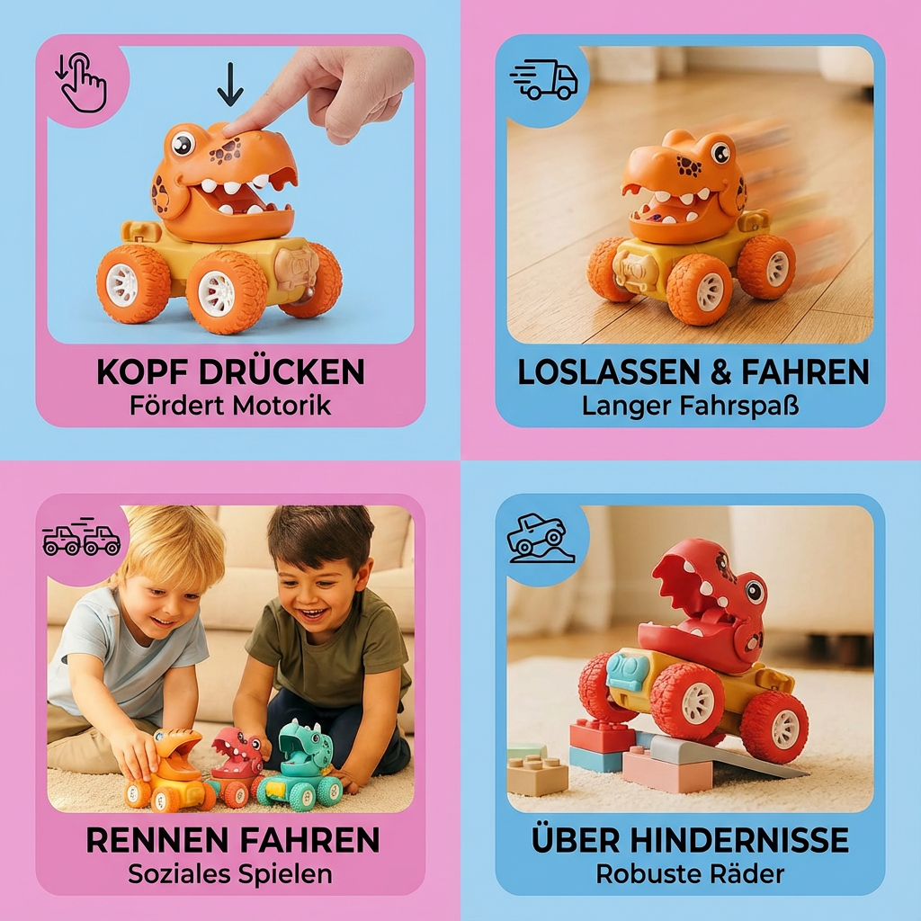 Dino Monstertrucks – Push & Drive Spielzeugfahrzeuge