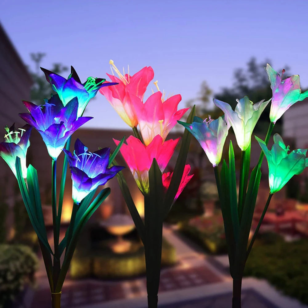 Fascinierende Solar-LED-Gartenlichter in Blumenform – Farbwechselnde Dekoration für Außenbereiche