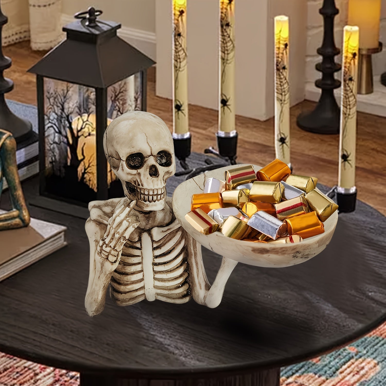 GhoulBowl Schädel Schüssel – Halloween Süßigkeiten Schüssel aus Harz und Gothic Dekoration
