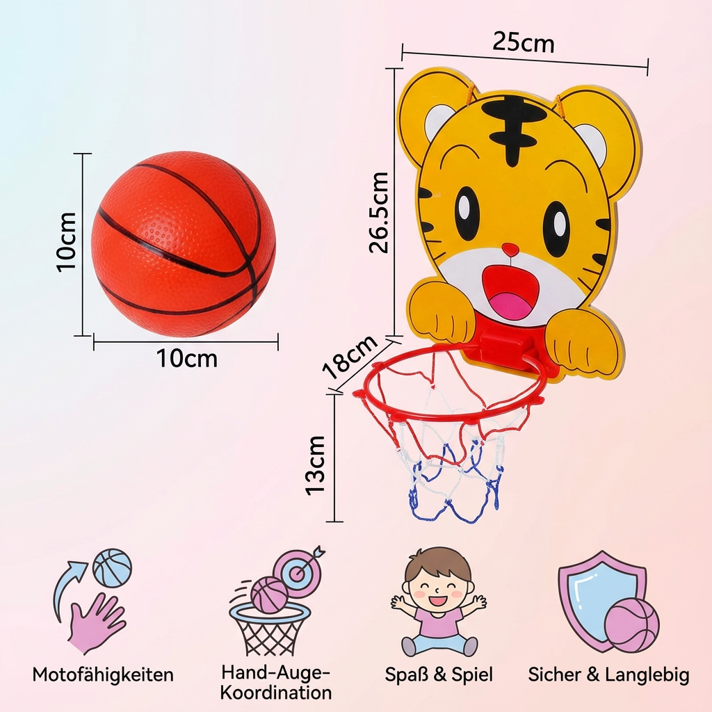 Basketball Set für Kinder mit niedlichen Tiermotiven