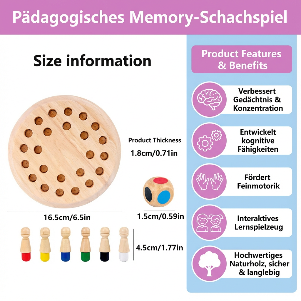 Schachspiel mit pädagogischem Memory-Effekt