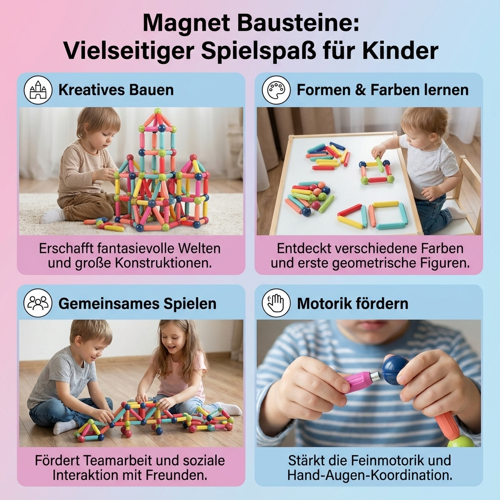 Magnetische Bauklötze für kreatives Spielen
