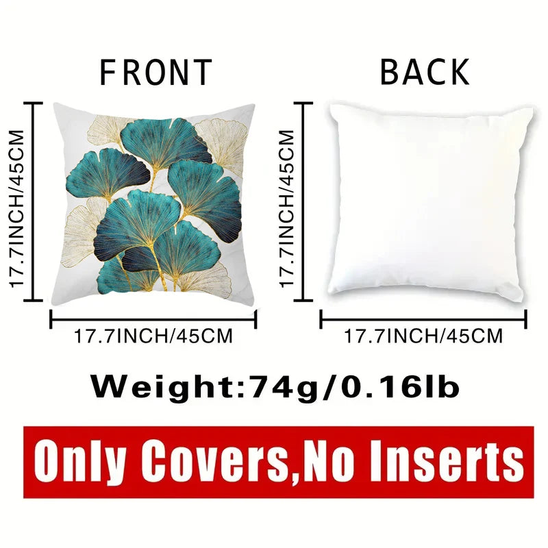 Natural Charm | Cuddly Cushion Cover with Plant Motif | 45×45 cm