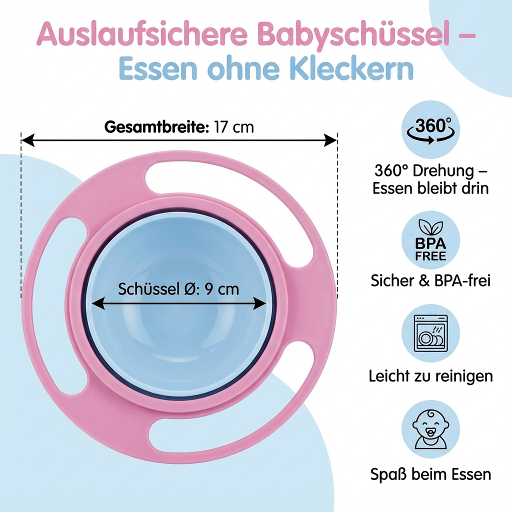 Kleckersichere Schüssel für Babys – Mahlzeiten ohne Verschütten