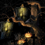 Spooky Halloween Decoration: Light-Up Ghost Skull | 57 x 80 cm