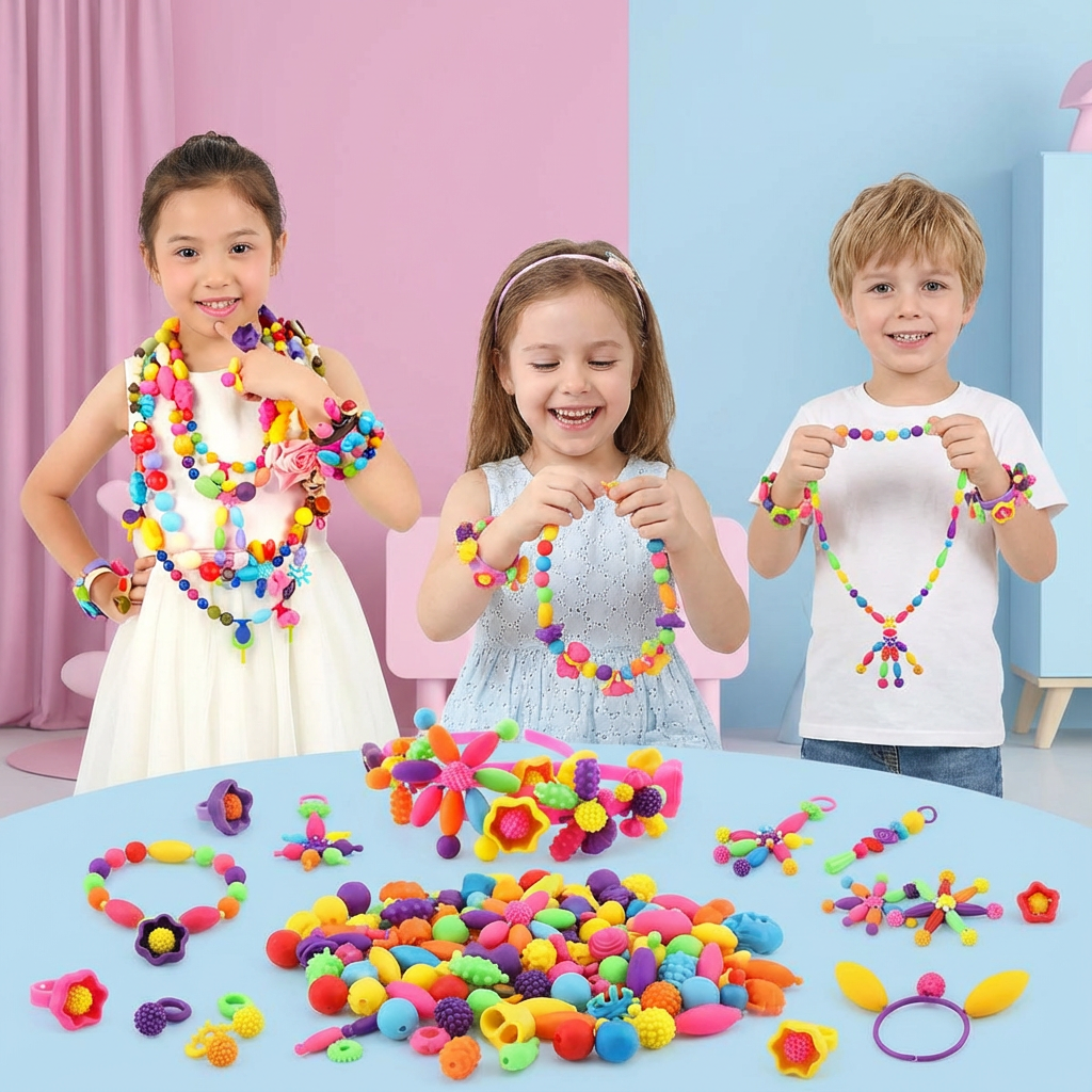 Kinderspielsteine aus Schmuckmaterial