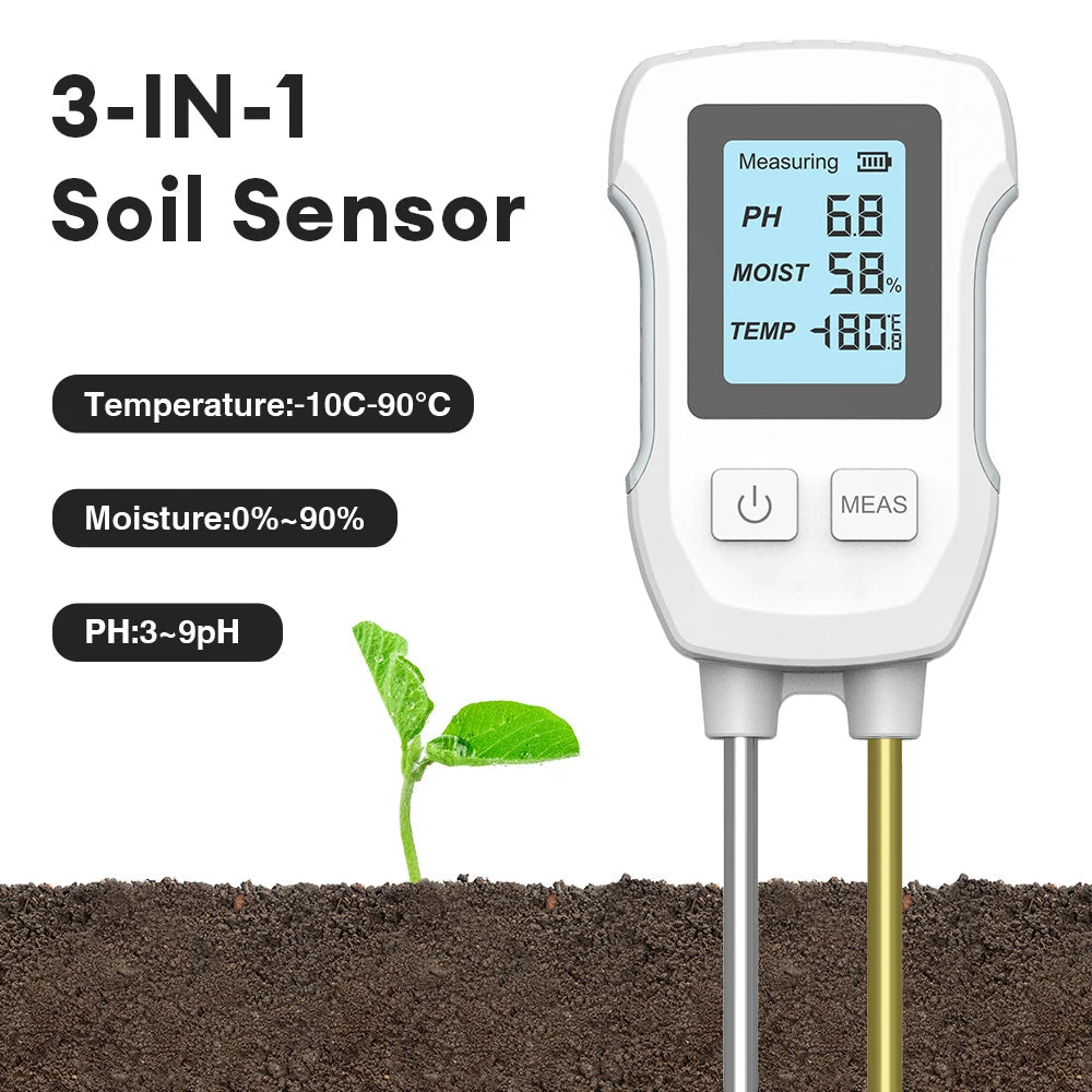 BodenGuru 3-in-1 Soil Tester for Plants | pH, Moisture & Temperature