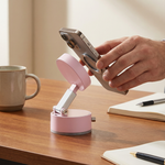 Compact, double-sided smartphone holder with vacuum magnet