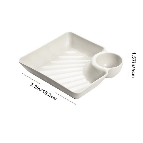 Praktische Servierplatte mit integriertem Dip-Bereich