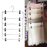 Space-Saving Stainless Steel Trouser Organizer with 12 Clips
