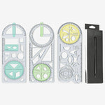 Vielseitiger Geometrie-Lineal mit drehbarem Winkelmesser