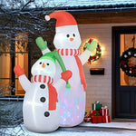 Aufblasbare Schneefamilie mit LED-Beleuchtung und Ventilator – 240 cm Weihnachtsdekoration