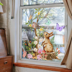 Colorful Window Decoration for Easter | Cheerful Bunnies & Eggs