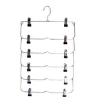 Space-Saving Stainless Steel Trouser Organizer with 12 Clips