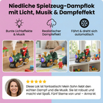 Spielzeug-Dampflok mit Licht, Musik und Dampfausstoß – niedlich