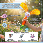 Flügelnder Hase mit Licht – Seifenblasenmaschine für Kinder