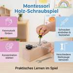 Hölzernes Schraubspiel nach Montessori – Konzentrations- und Feinmotorikförderung für Kinder