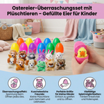 Überraschungsset mit gefüllten Ostereiern und Plüschtieren für Kinder