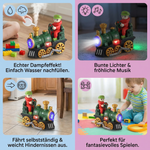 Spielzeug-Dampflok mit Licht, Musik und Dampfausstoß – niedlich