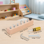 Hölzernes Schraubspiel nach Montessori – Konzentrations- und Feinmotorikförderung für Kinder